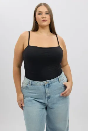 Black Bodysuit Sleeveless AbrasionResistantFabric