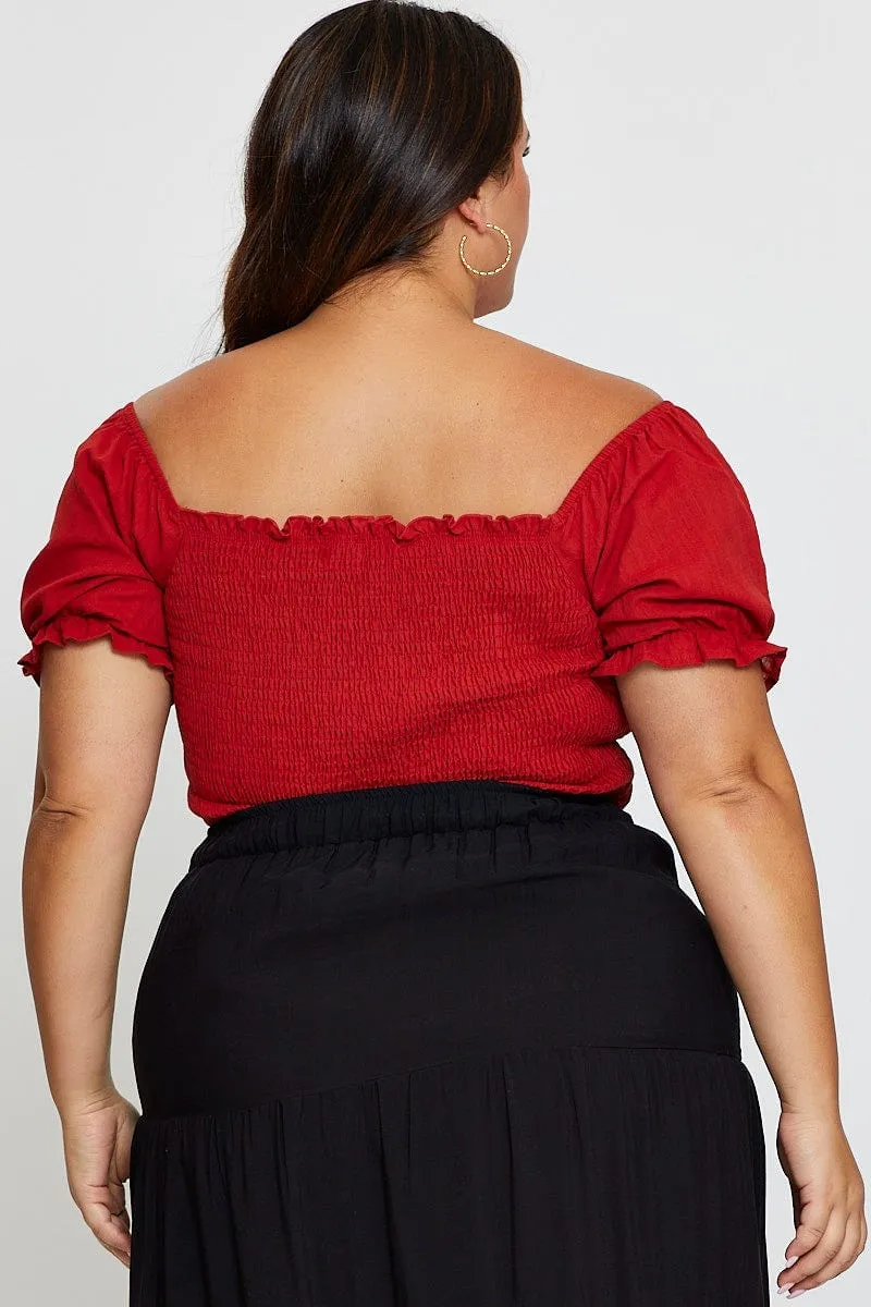 Sleek Style Brown Shirred Bodysuit Forest Short Sleeve