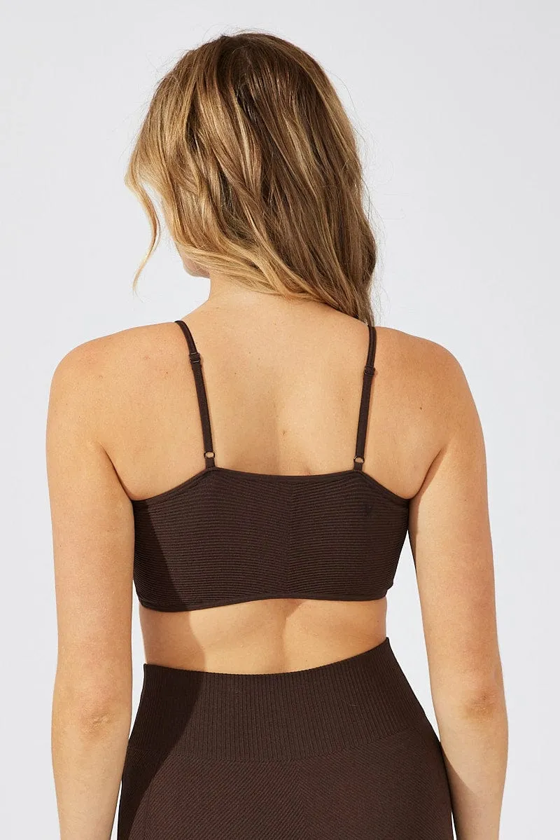 HypoallergenicMaterial Brown Bralette Seamless