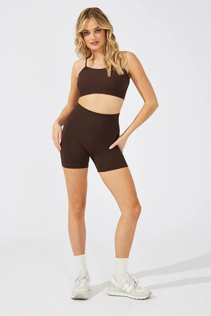 Brown Bralette Seamless HygroscopicFiber