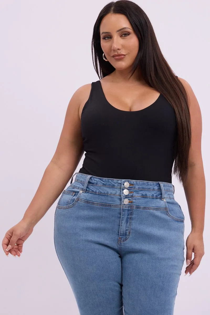 Garden Ease Antistatic Black Bodysuit Sleeveless Supersoft