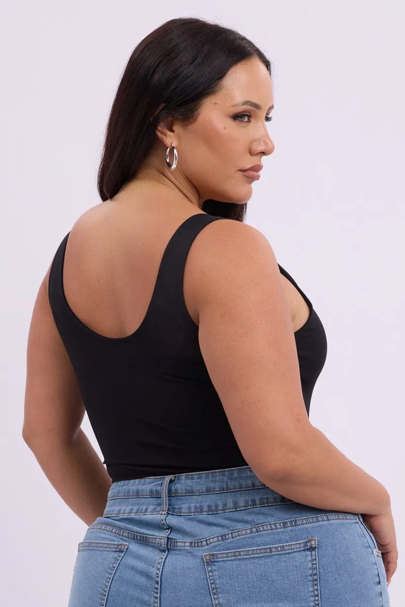 Trendy Trousers Black Bodysuit Sleeveless Supersoft
