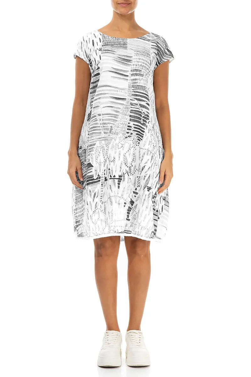 Casual dress QuickDryingTech Midi Balloon Serenity White Linen Dress