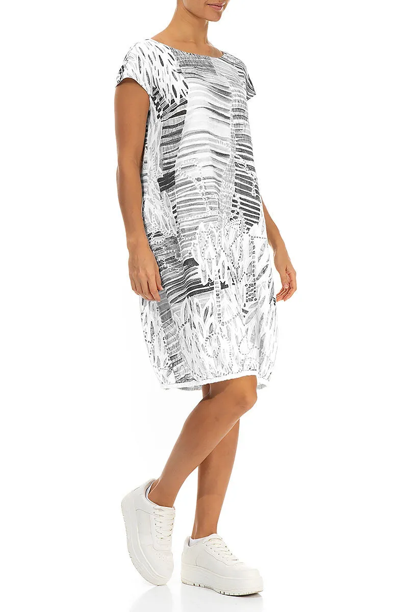 Midi Balloon Serenity White Linen Dress Earth Glow