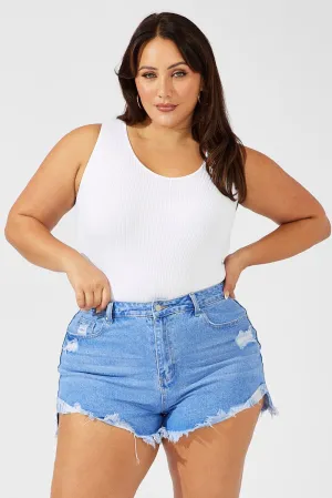 White Bodysuit V-neck Seamless Sport Glow