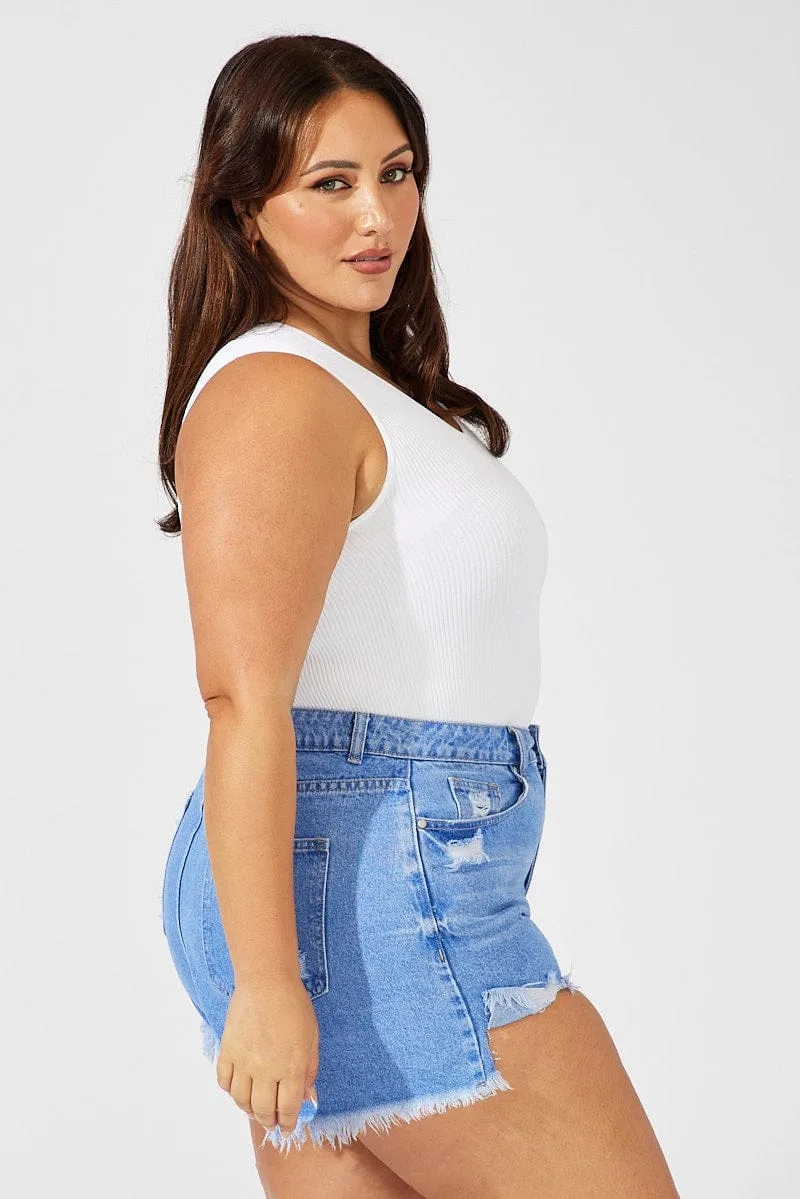 Cool Edge White Bodysuit V-neck Seamless