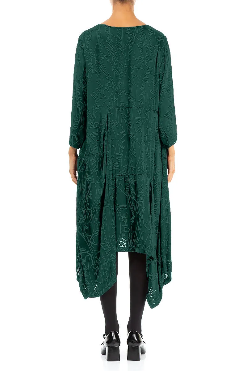 SustainableProduction Polish Core Draped Peacock Devor?? Feather Silk Dress