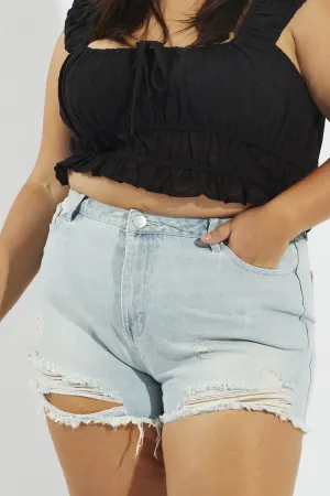 Denim Relaxed Shorts High Rise Island Vibe