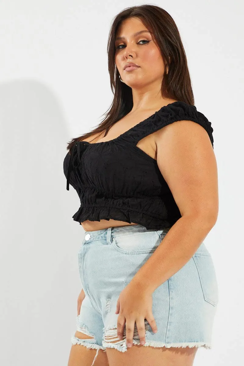 Smart Wear Denim Relaxed Shorts High Rise
