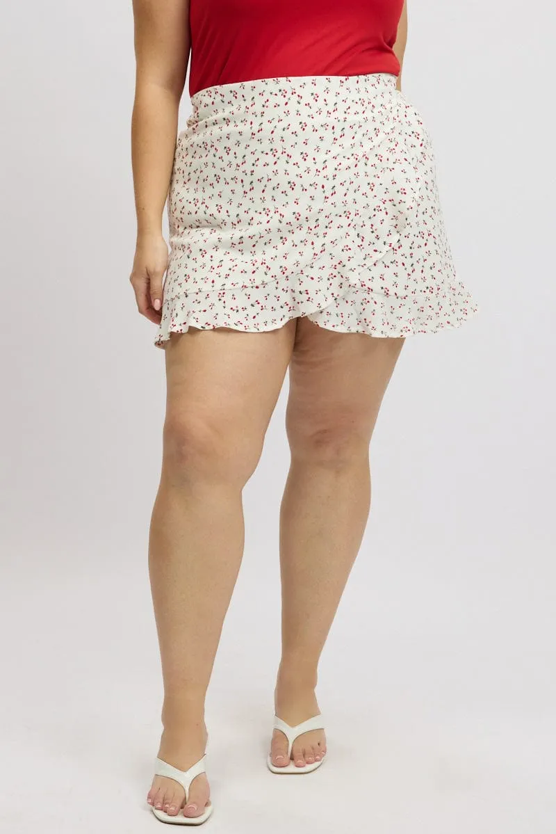 Red Check Wrap Gingham Mini Skirt Budget Friendly High Density Weave