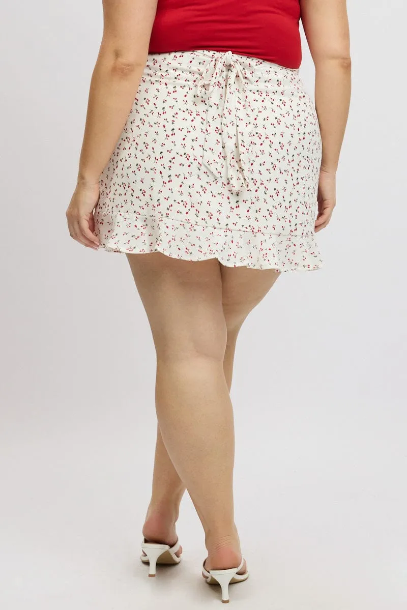 Red Check Wrap Gingham Mini Skirt Reinforced Hems Subtle Mood