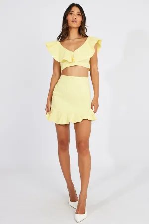 Outfit Flow Yellow Ruffle Mini Skirt Swishy