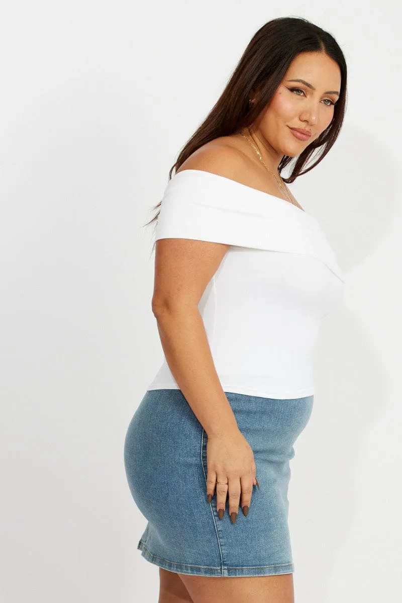 Trendy Mood City Style Denim Denim Split Mini Skirt