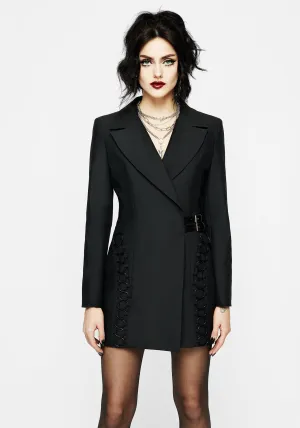 Torrid Lace up Panelled Blazer Dress Bold Look Adjustable drawstring