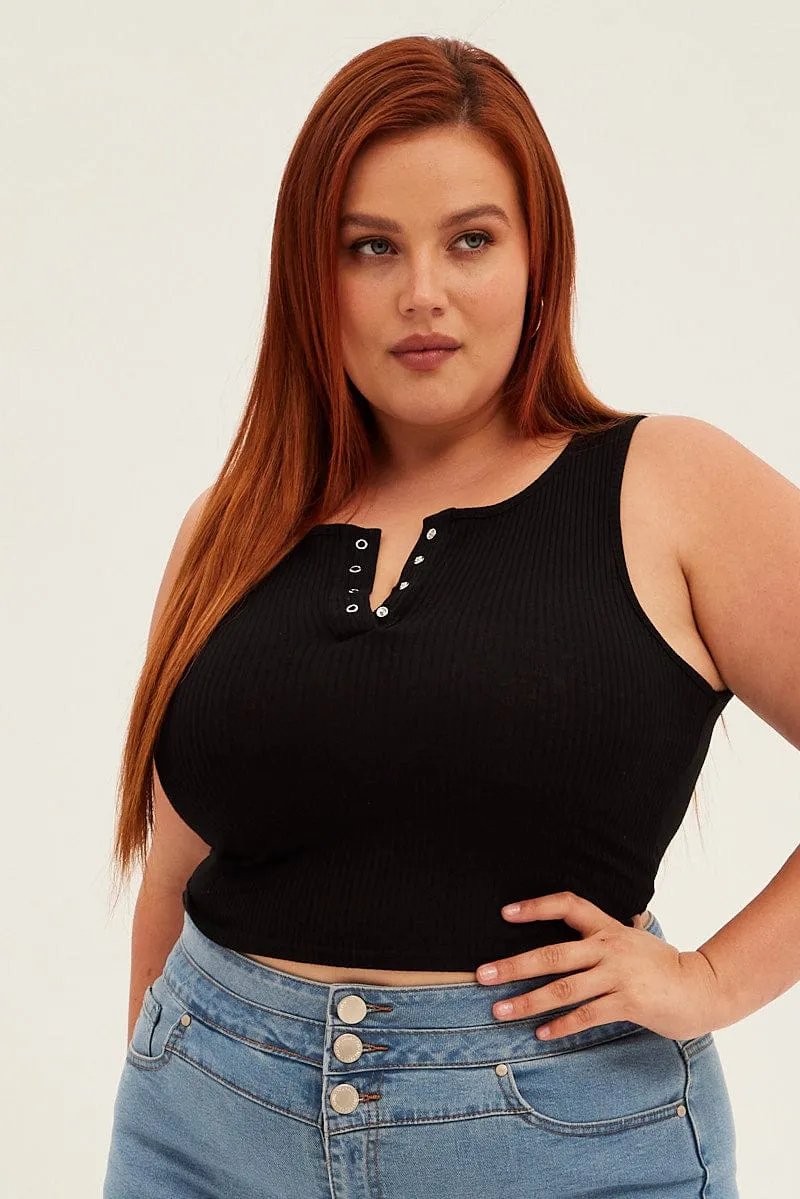 Black Tank Top Sleeveless Button Down Reuse Mode