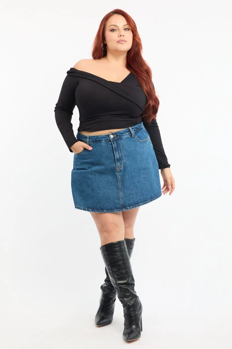 Basic Layers Smart Edge Denim Skorts High Rise
