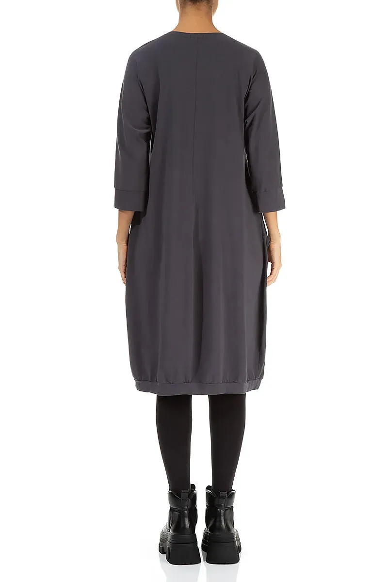 Large Pockets Graphite Cotton Dress City Beat Push Edge