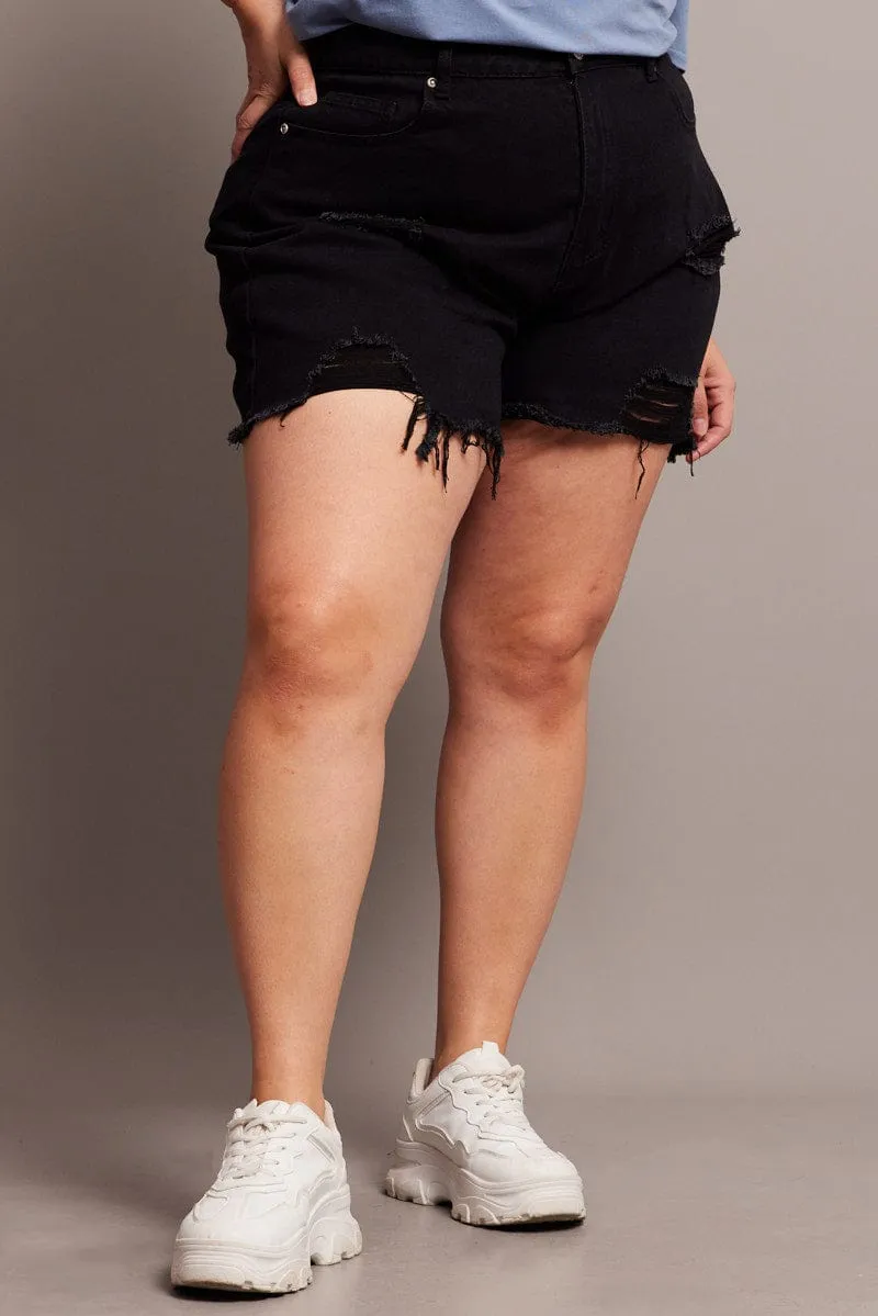 NonRestrictive Cut spring fresh Black Relaxed Short High Rise