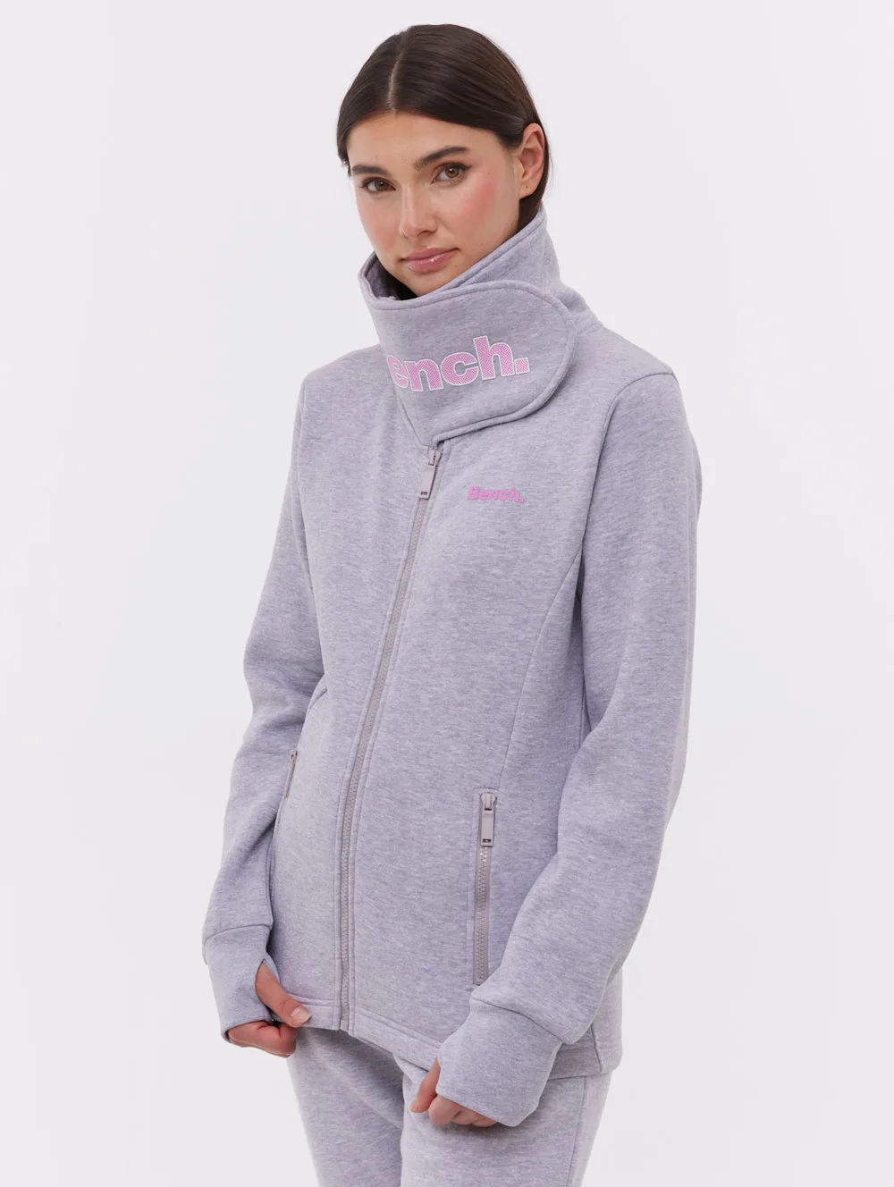 Haylo Wrap Neck Zip-Up Trendy Jacket MoistureControlClothing
