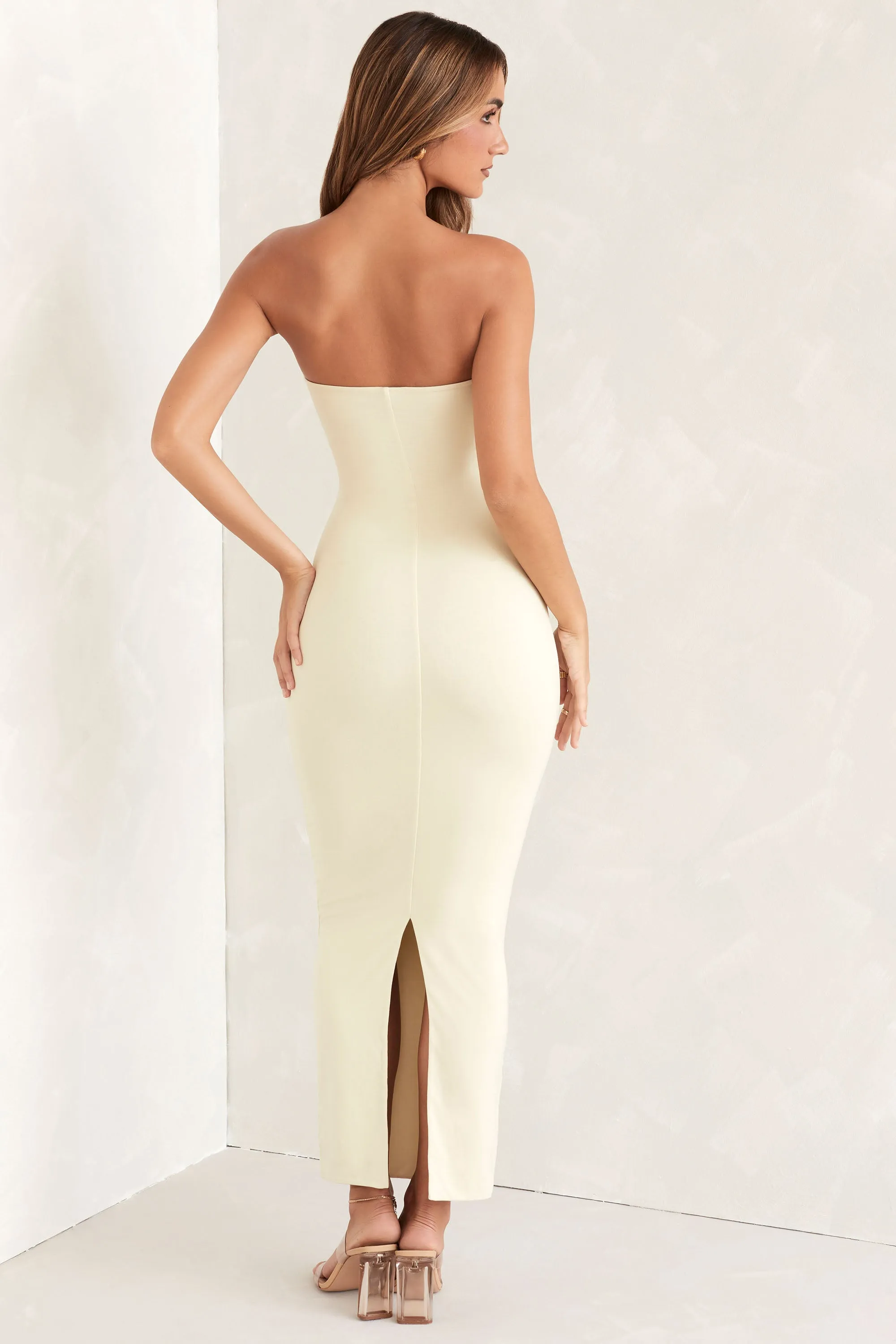 Bandeau Maxi Dress in Ivory Harbor View