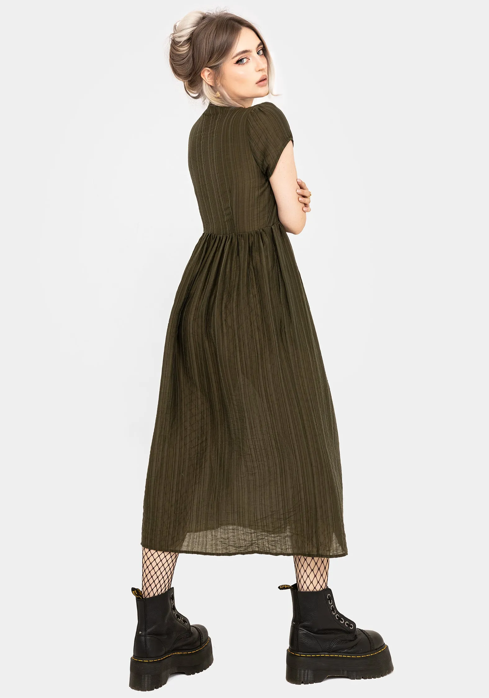 Infinity Button Up Midaxi Dress Daily Office Timelessly stylish midi