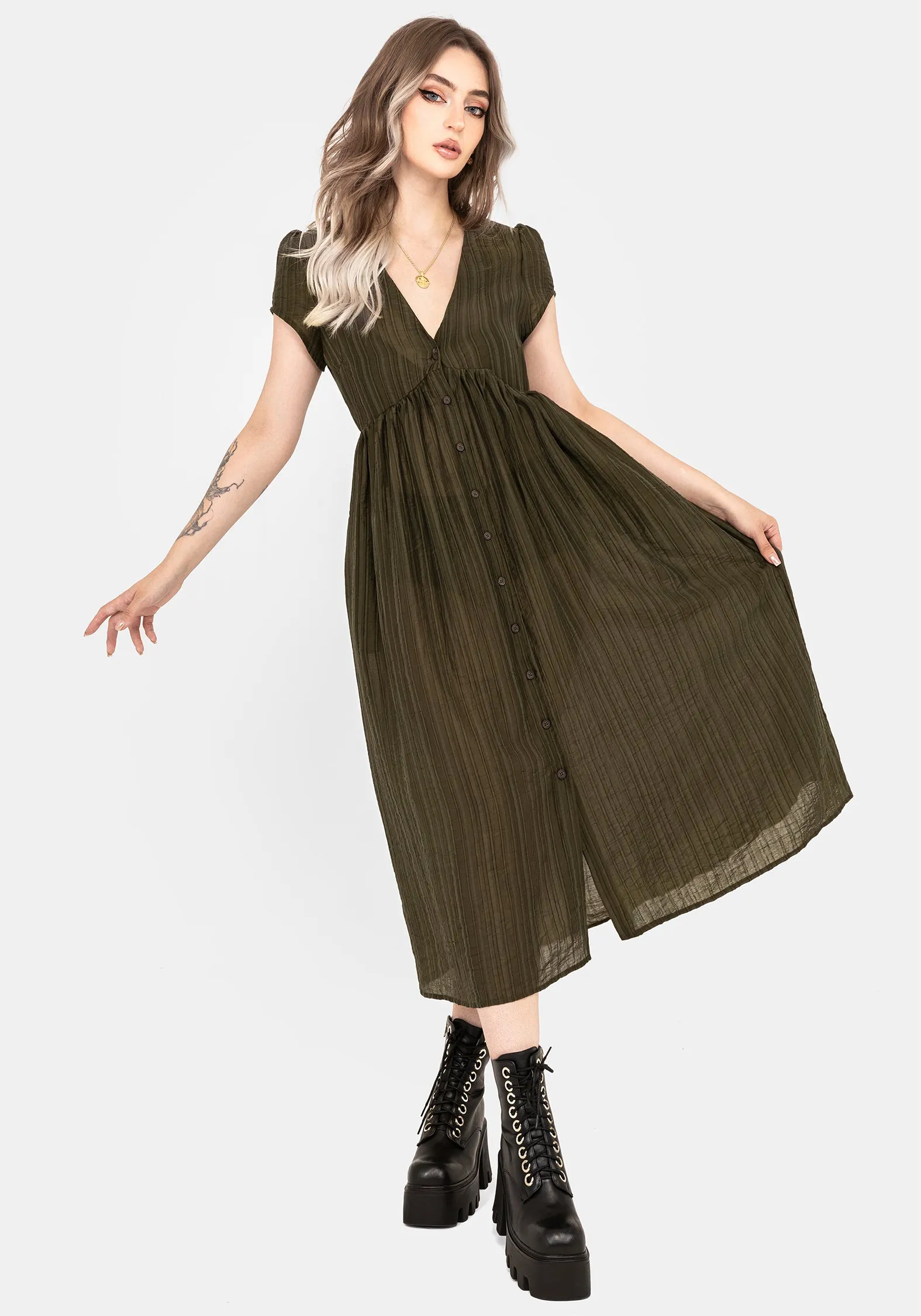 Infinity Button Up Midaxi Dress Smart Chic Style Relaxed Style