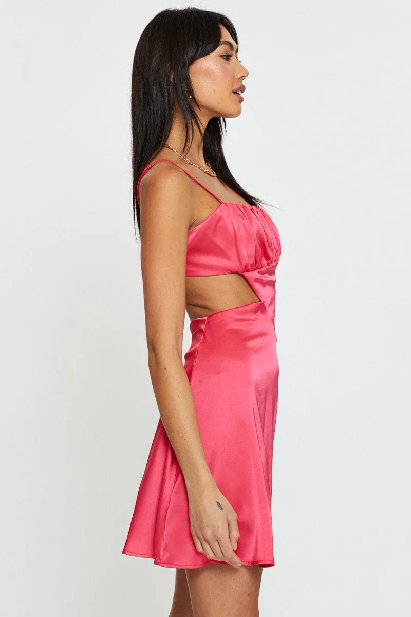 Street Pop Light Star Pink A Line Dress Mini