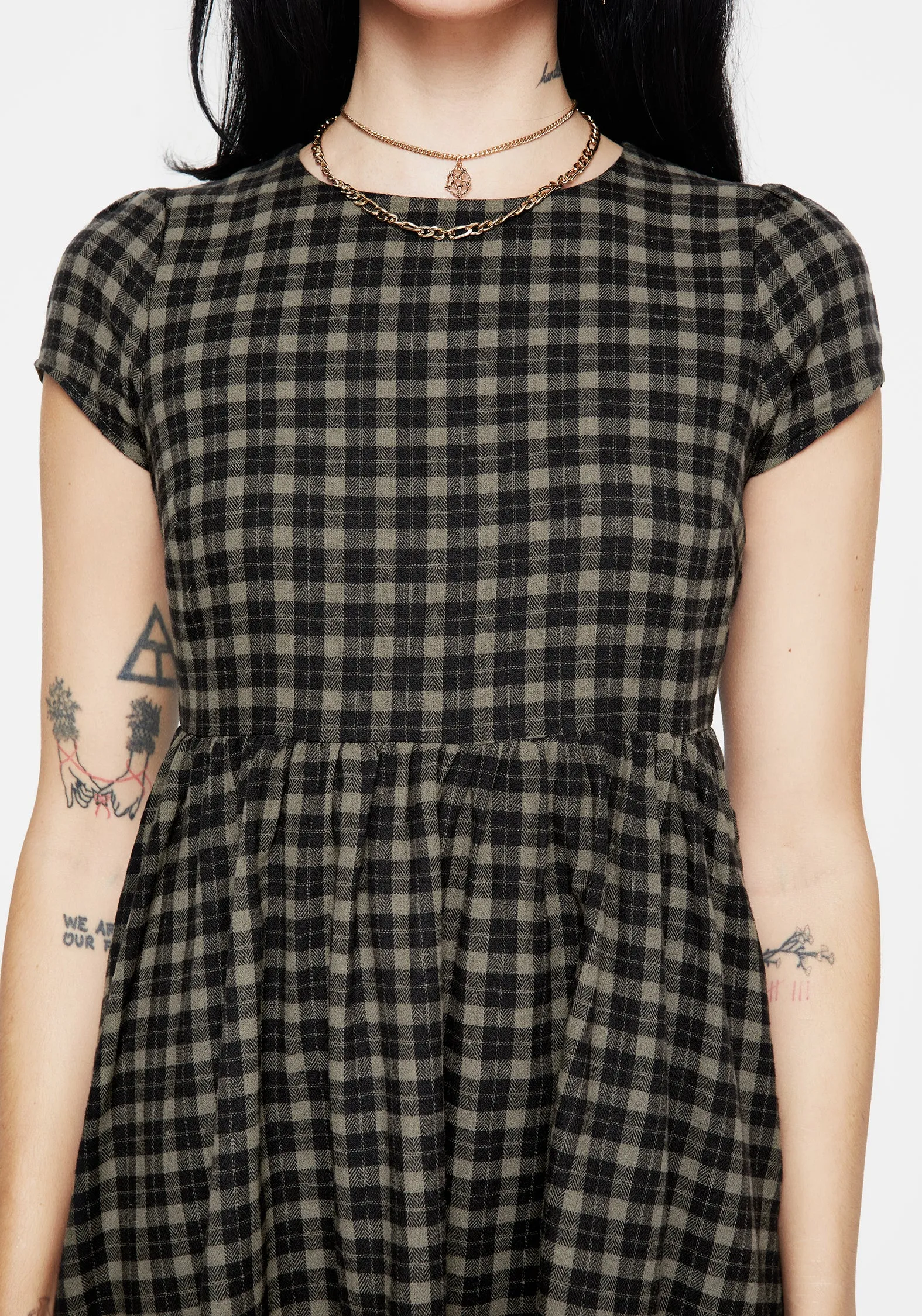 Pop Glow Terra Mini Smock Dress - Olive