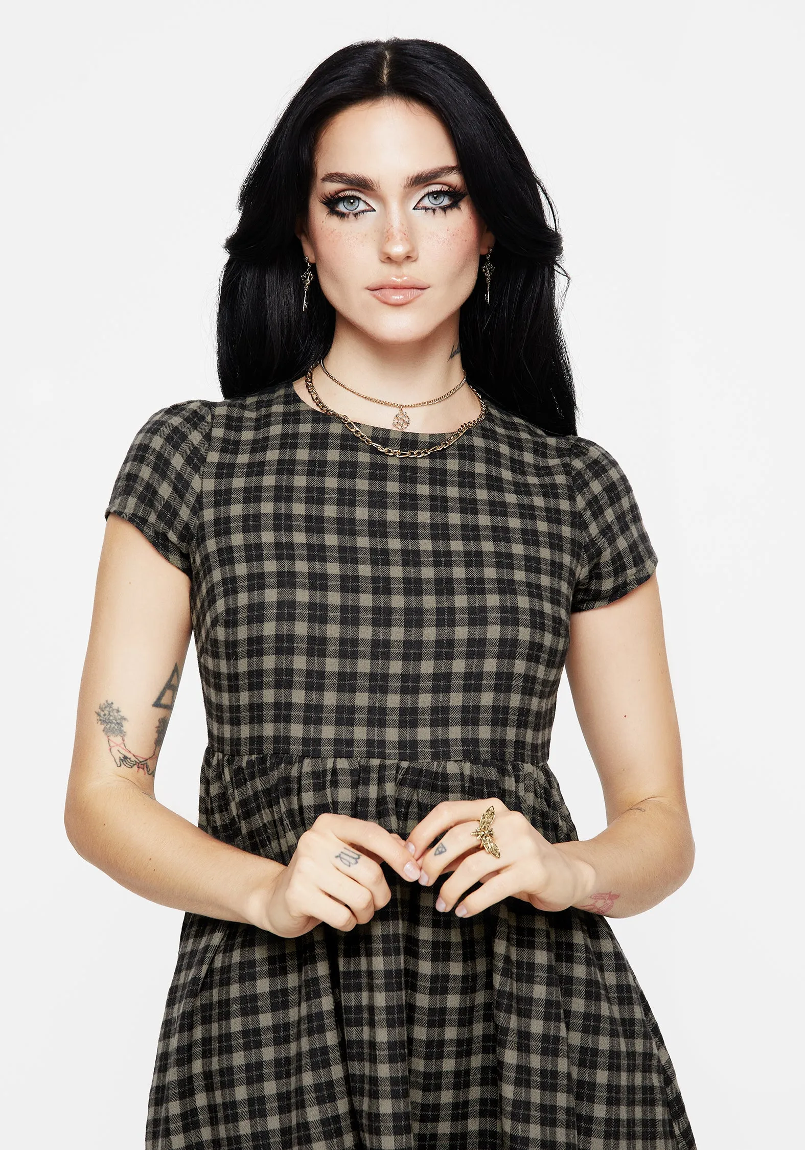 Terra Mini Smock Dress - Olive Hot Pick