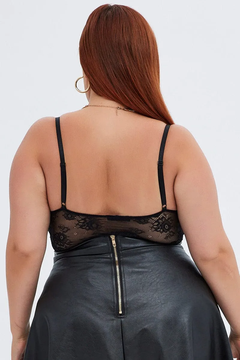 Flash Core Soft Core Black Bodysuit Lace