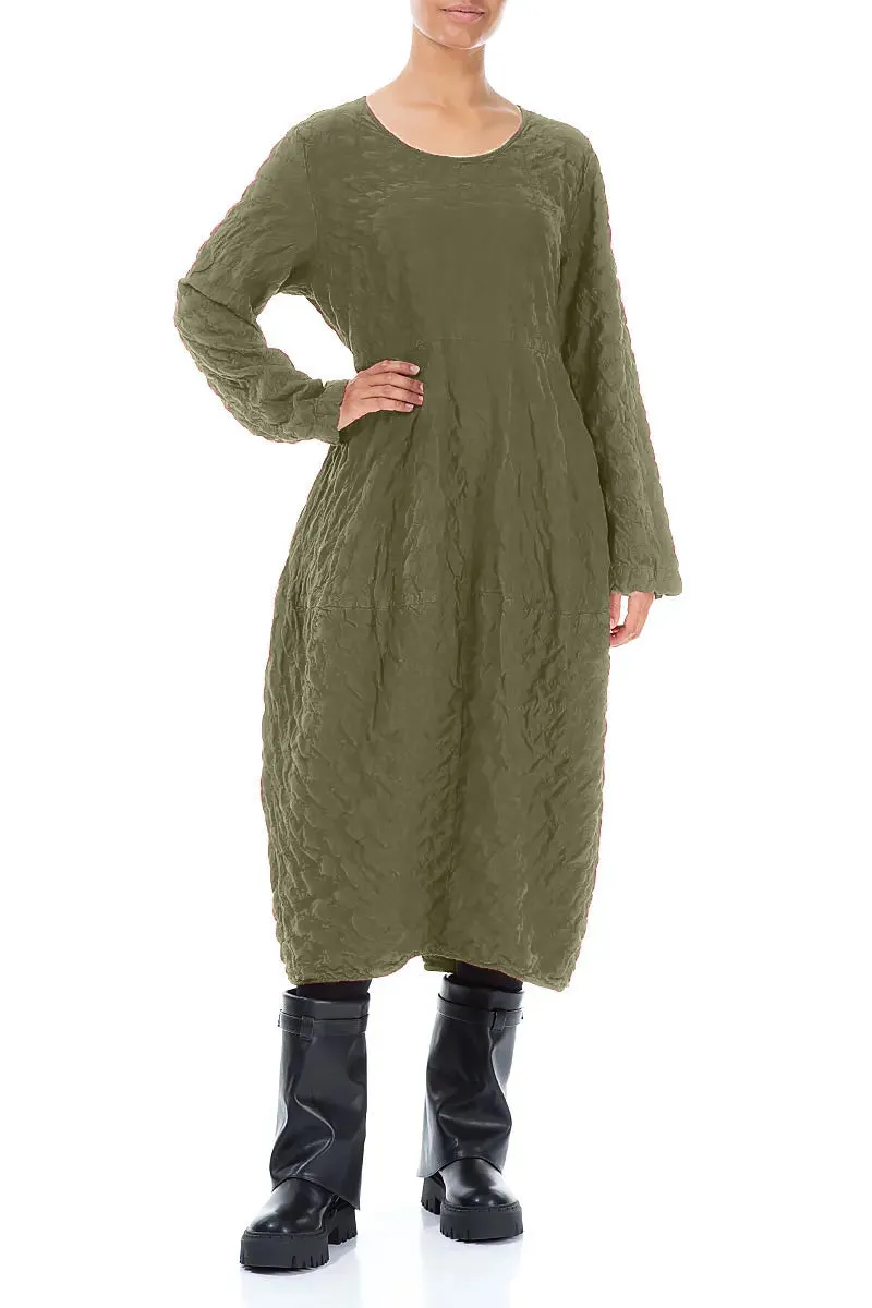 Organic Cotton Certification MeshVentilation Balloon Forest Mist Pleated Silk Bamboo Dress