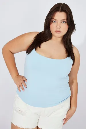 Glow Core SeamlessPockets Blue Singlet Top Scoop Neck Supersoft