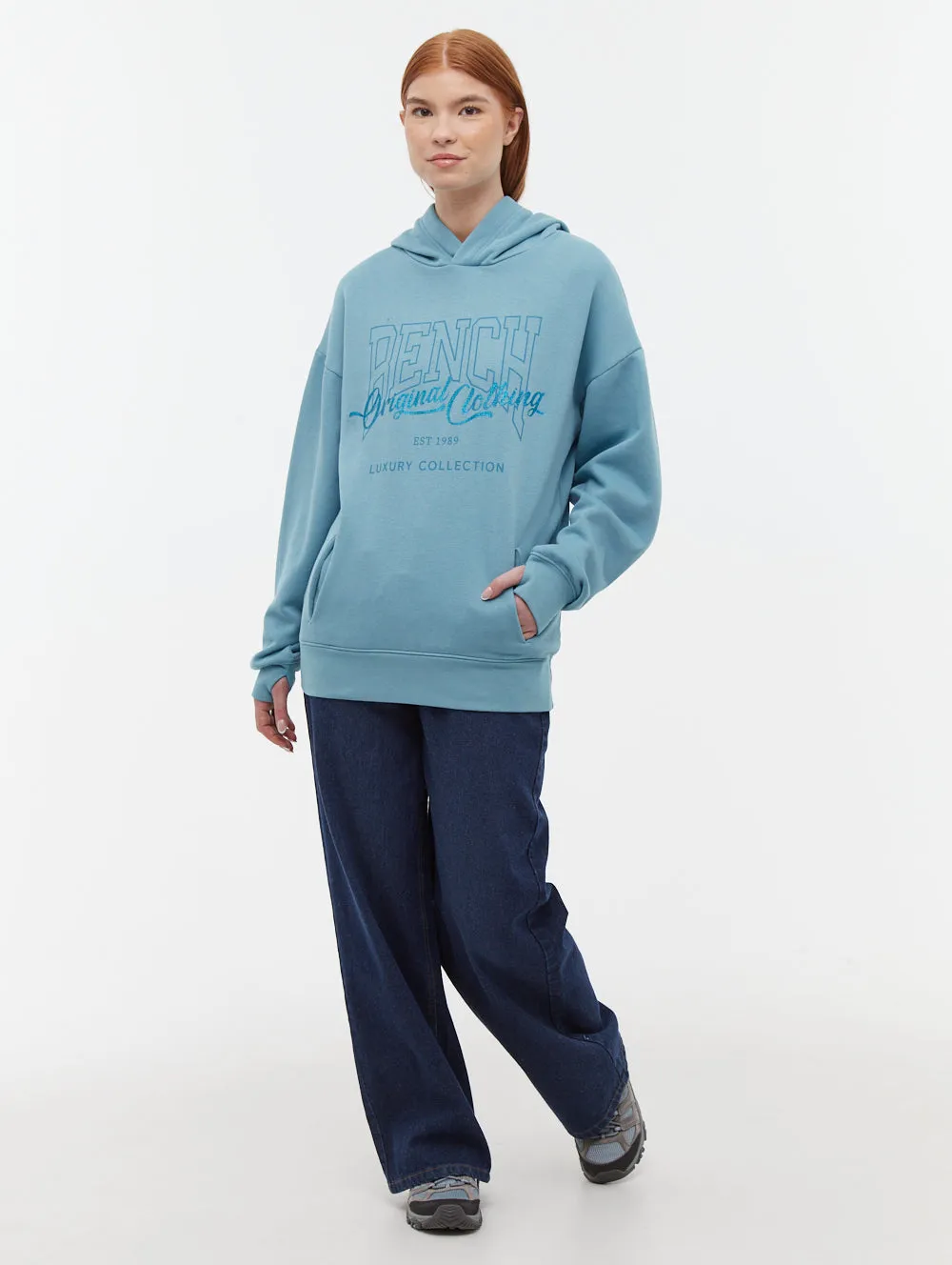 Theda Athletic Logo Oversize Hoodie HighDensityWeave