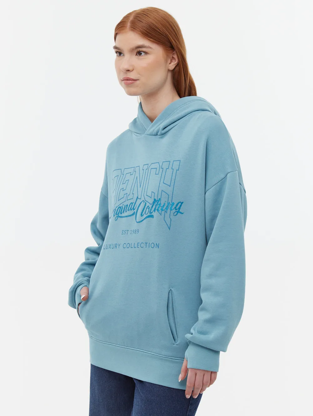 Theda Athletic Logo Oversize Hoodie Weather resistant EasyCareMaterial
