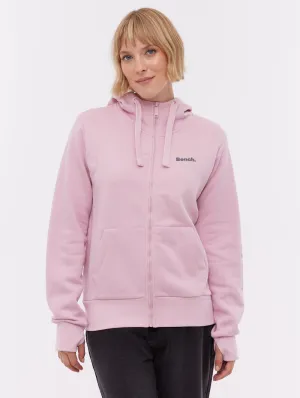 Streetwear Style Darcine Zip-Up Hoodie with Sleeve Logo - Pink