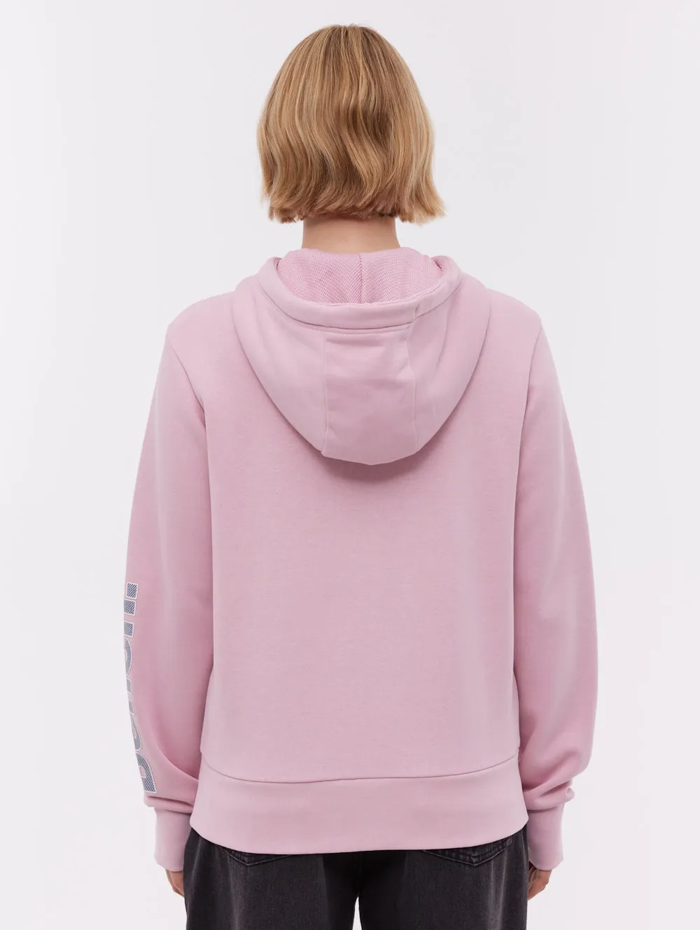 Darcine Zip-Up Hoodie with Sleeve Logo - Pink Picnic Fun Metro Mode