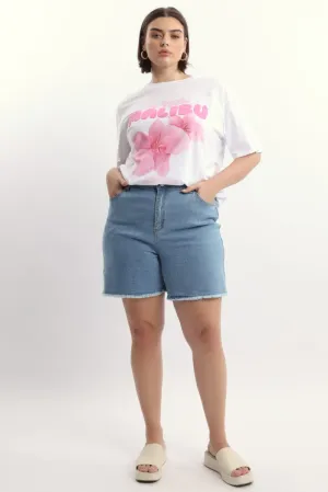 Denim Jorts Mid Rise Gentle Breeze Relaxed Blouse