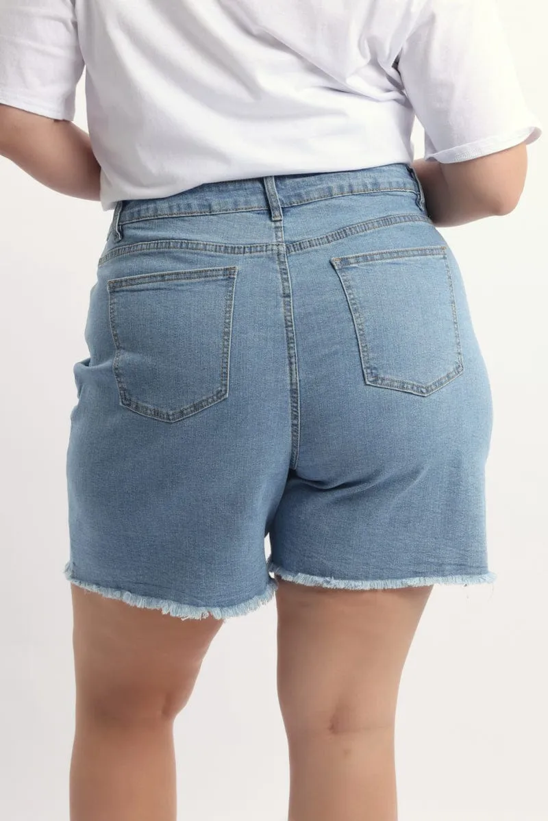 Epic Glow Outdoor Look Denim Jorts Mid Rise