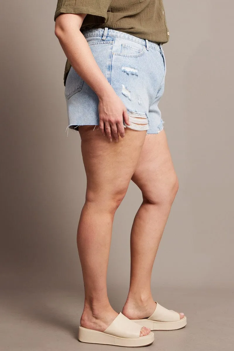 ThermalRegulatingFabric Active Gear Denim Relaxed Shorts High Rise