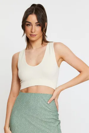 Beige Tank Top Sleeveless Seamless Cozy Vibe Fresh Glow