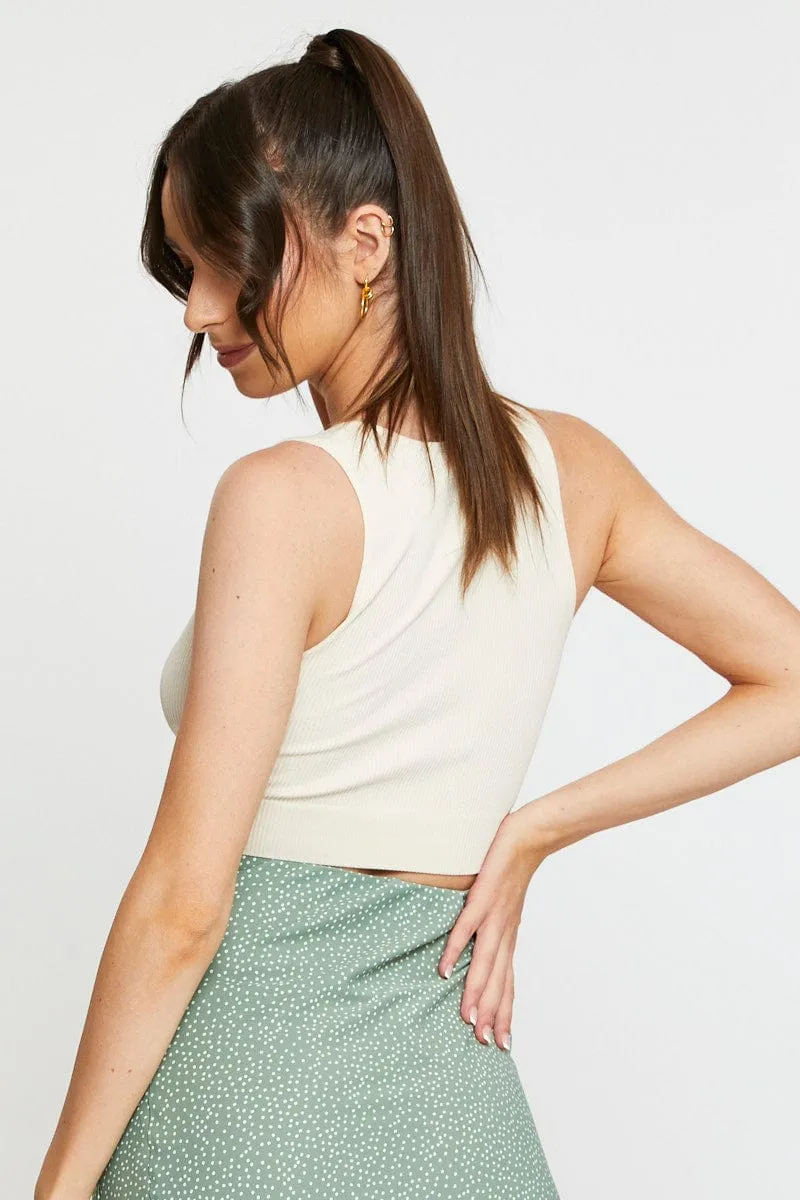 Team Edge Silver Glow Beige Tank Top Sleeveless Seamless