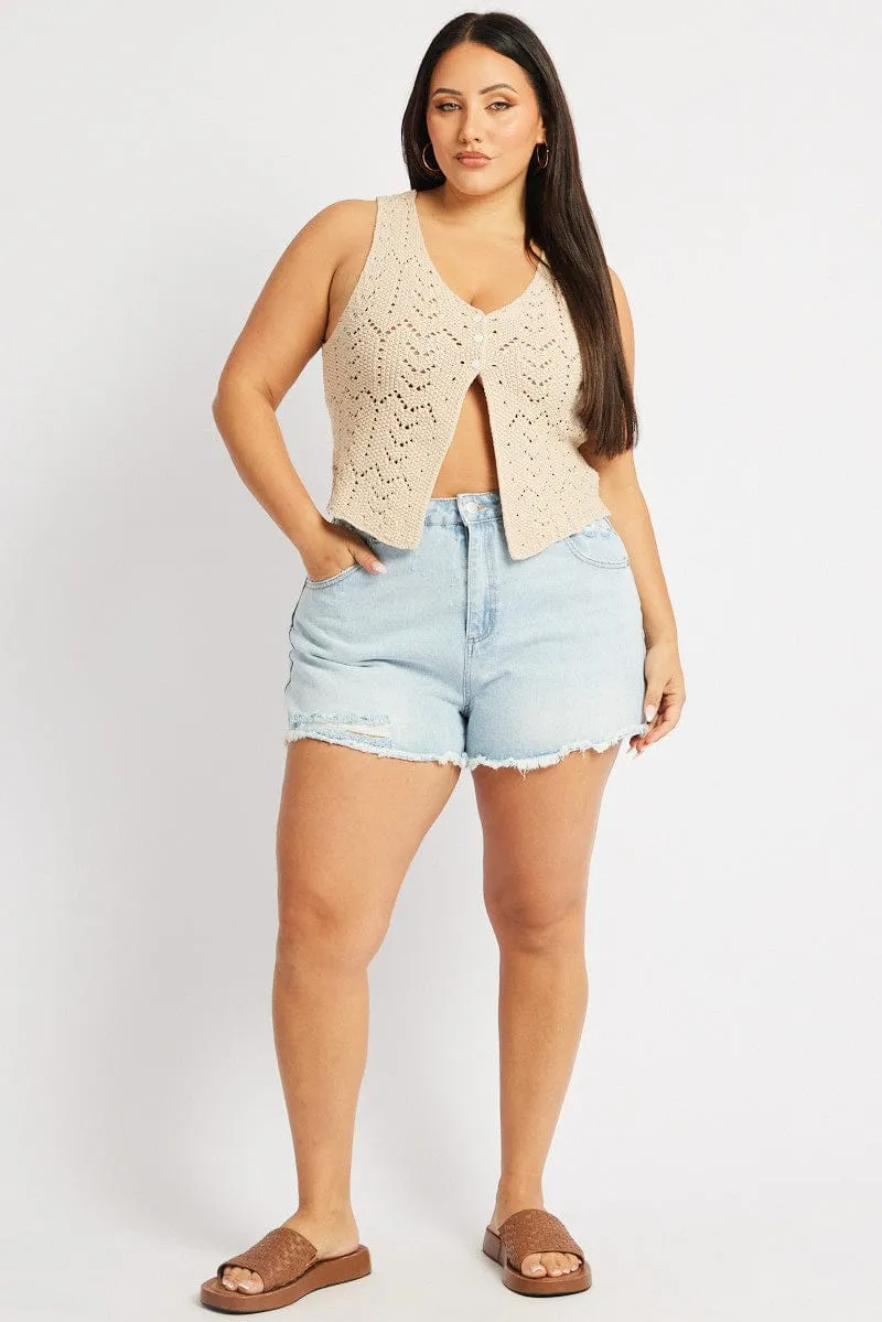 Denim Relaxed Shorts Fame Glow