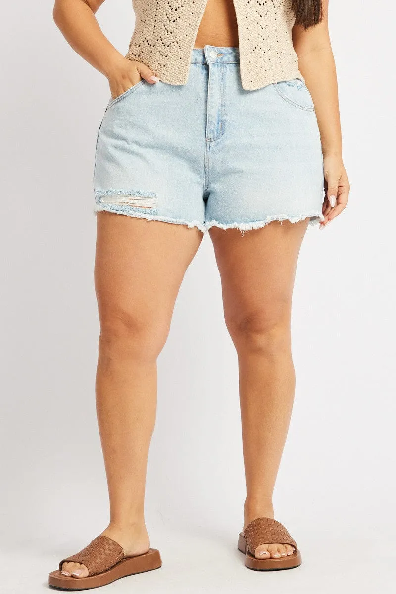 retro look Denim Relaxed Shorts