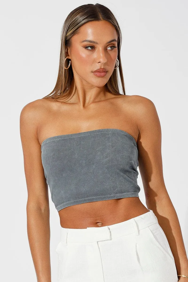 Fresh Glow Black Bandeau Top Seamless