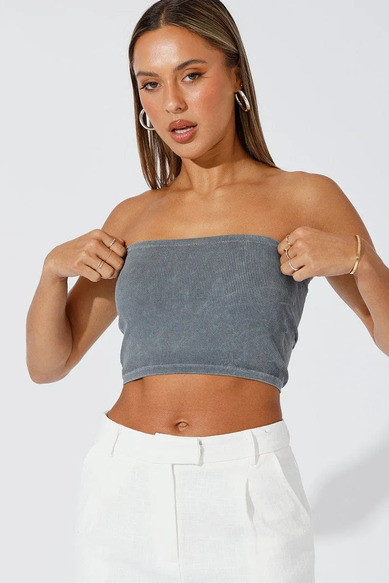 Black Bandeau Top Seamless Rich Tone
