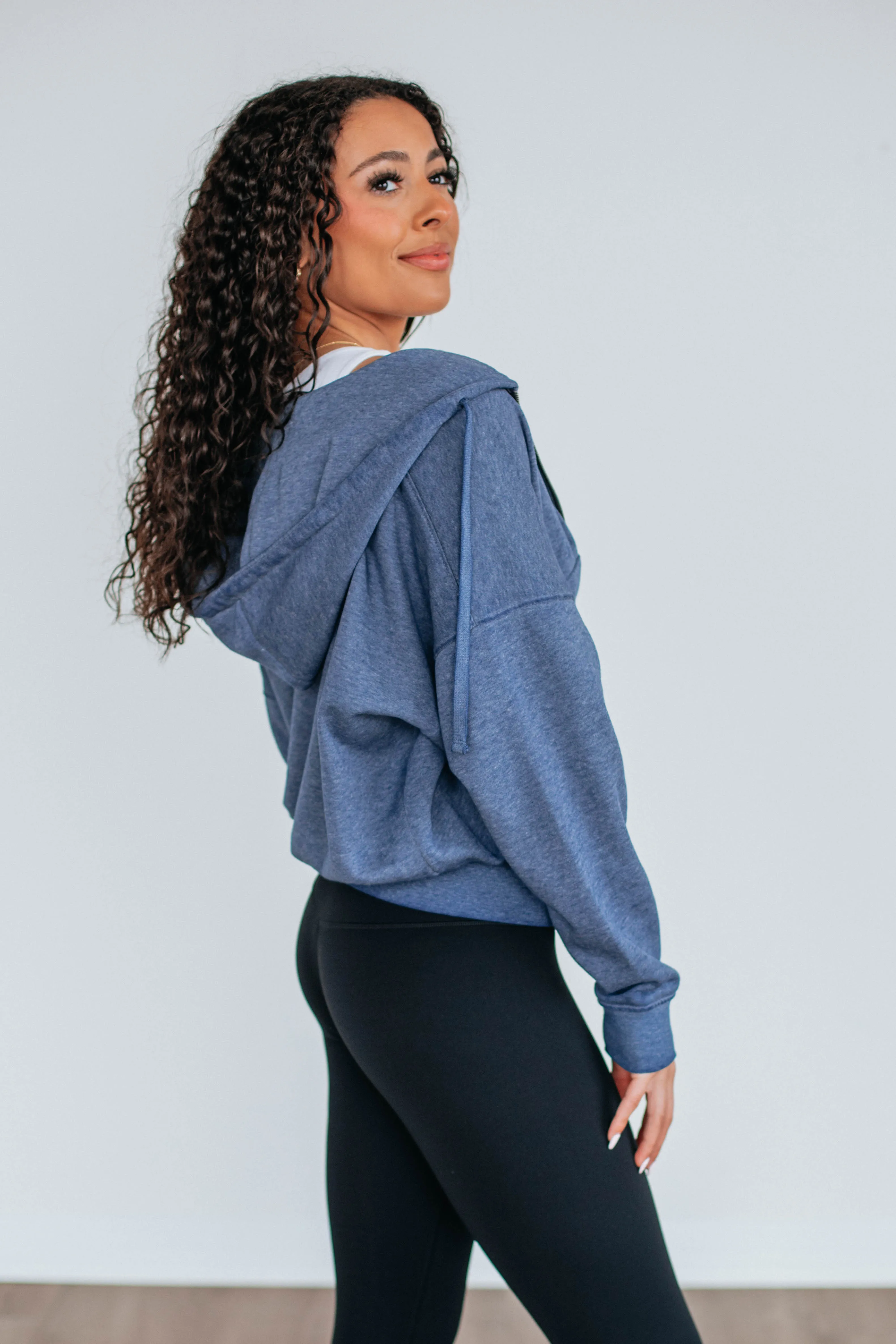 Maxwell Washed Zip-Up Hoodie - Navy SeamlessFit FlexibleFit