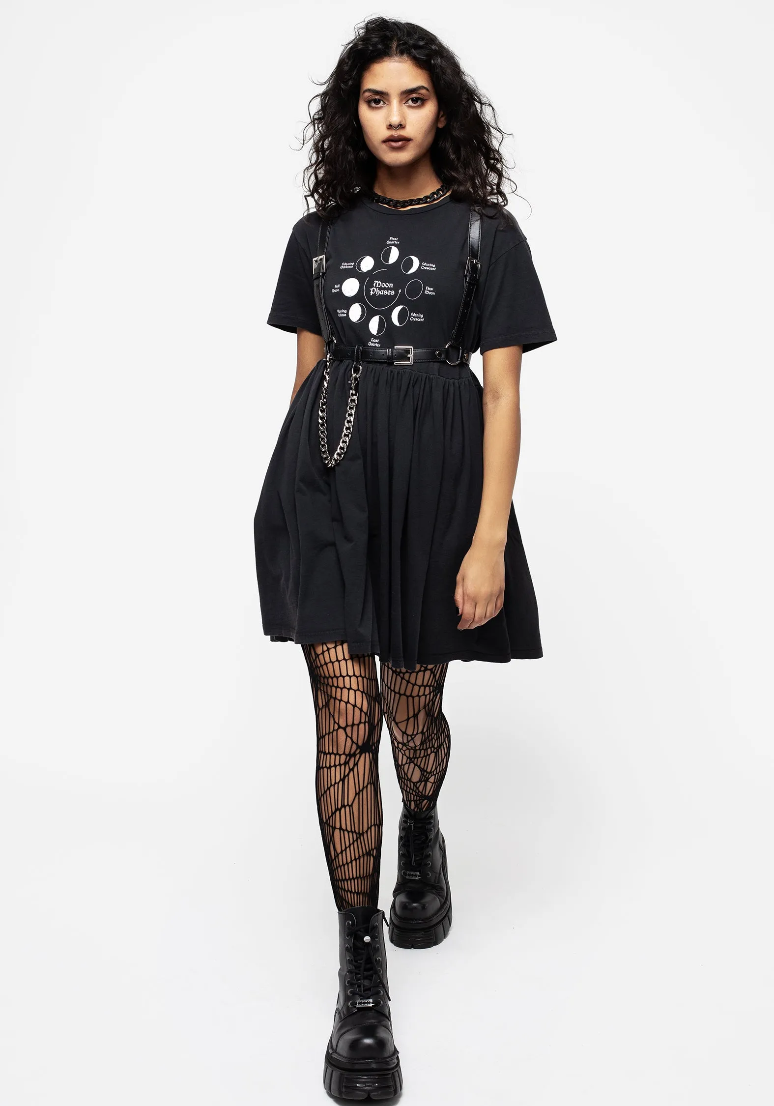 Phase Graphic Print Mini Skater Dress Glow Hot Fresh Vibes
