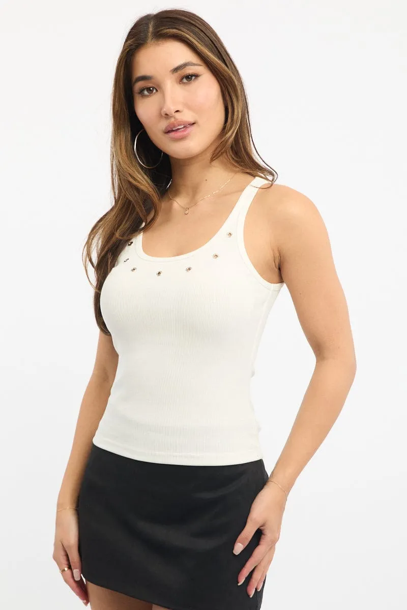 White Tank Top Pure Tone StretchComfort