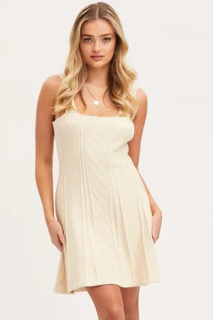 White Dress Sleeveless Mini Knit Simple Chic Casual chic style