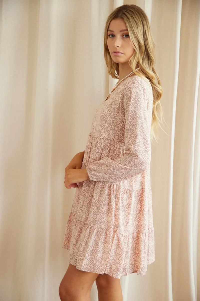 ThermalRegulating Layer Gentle Power Print Long Sleeve Skater Dress